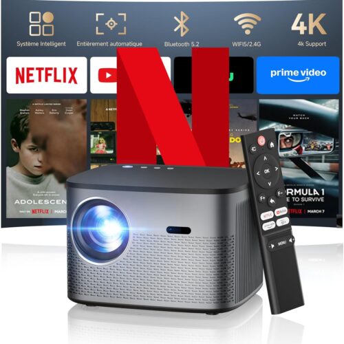 Netflix Certified35000LM Video Projector 4K Android 13.0 Auto FocusKeystone Correction Smart Projector Full HD 1080P WiFi Blueto