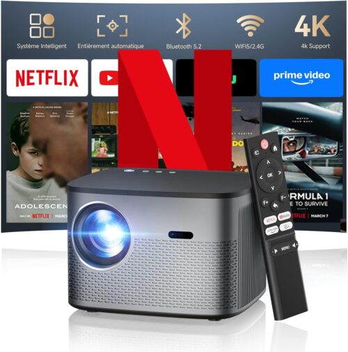 Netflix Certified35000LM Video Projector 4K Android 13.0 Auto FocusKeystone Correction Smart Projector Full HD 1080P WiFi Blueto
