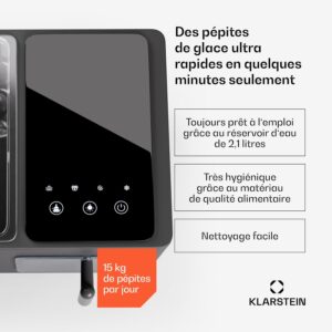 Machine à glaçons Klarstein 2 L, 15 kg, autonettoyante