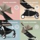 Poussette Stokke YOYO3 nacelle nouveau-né, cadre blanc, Taupe