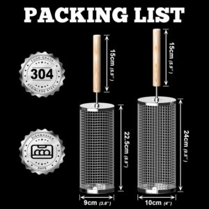 Ensemble de Paniers a Barbecue Emboitables, Poignee Amovible, Acier Inoxydable 304, Accessoires Barbecue a Legumes et Crevettes, Bar
