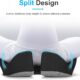Ajiteogy Coussin de Bureau en Mousse memoire - Ergonomique et Respirant pour Un Confort prolonge - Housse Amovible et Lavable - Noir