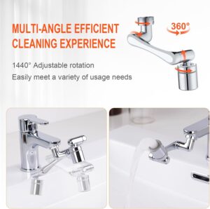 Ibergrif Embout Robinet Pivotant 1440 Mousseur Robinet 2 Jets avec Adaptateur 202224 mm pour Cuisine ou Salle de Bain, M91006