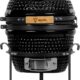 71ScEk7SYXL._AC_SL1500_.jpg BBQ-Toro Kamado Haiiro Barbecue au charbon de bois Ø 32 cm avec thermometre, poignee en bois Kamado en ceramique, mini barbecue au