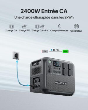 BLUETTI Portable Power Station AC200L, 2048Wh LiFePO4 Battery, Expandable to 8192Wh, 4 AC Outputs of 2400W (3600W Power Lifting), Pr