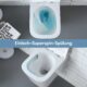 Suspended toilet, complete wall element with flush cistern, flush cistern, release plate, wall toilet with soft-close soft-close mec