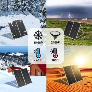 DOKIO 160W 18V Panneau Solaire Pliable Portable pour batteries 12V avec regulateur de charge solaire (2 ports USB) sac de transpor