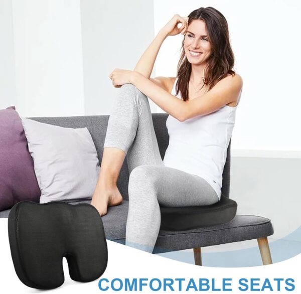 Coussin Coccyx,Coussin Ergonomique Assise, Coussin Chaise Bureau, Mousse a Memoire de Forme, pour Siege Voiture Auto Conducteur Faut