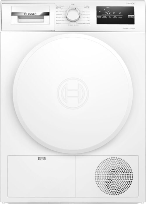 Bosch WTH8300DFR, Serie 4, Seche linge, Pompe a chaleur, 8 kg, Blanc