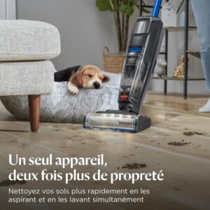 BISSELL CrossWave OmniFind, Aspirateur Balai Laveur Sans Fil, Aspire Lave en Meme Temps, LED FurFinder pour Detection Facile de Sa