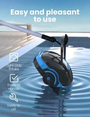 WYBOT Wireless Pool Robot for Above Ground Pools Up to 50 m2, Automatic Parking Dual Motorisation Vacuum Robot Pool 50 Minutes Pow