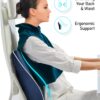 Travel Ease Coussin de Soutien Lombaire Ergonomique, Support Dorsal en Mousse a Memoire pour Siege de Voiture Chaise de Bureau, Doss