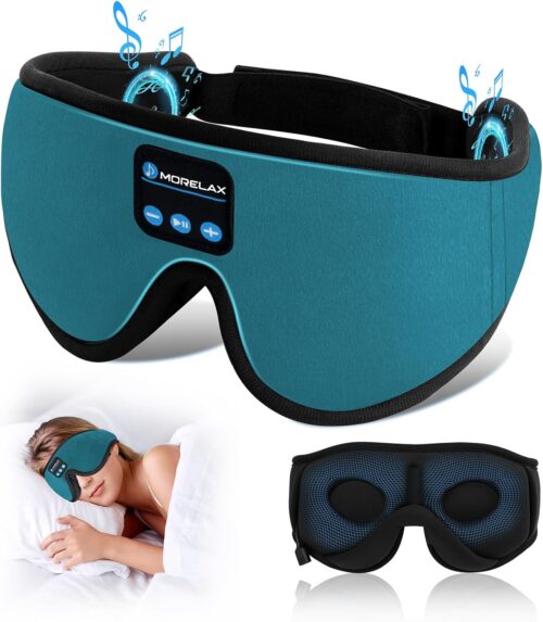 Morelax Masque de Sommeil avec Ecouteurs Bluetooth, Masque de Nuit 3D Sans Fil, Casque Audio Bluetooth, Masque pour les yeux pour do