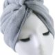 Serviette turban microfibres Polyte 2 pièces - gris 31x71 cm