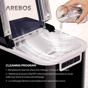 Machine à glaçons Arebos 12 kg/24h autonettoyante noire