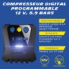 MICHELIN 62003 Programmable Digital Compressor 12 V, 6.9 Bars