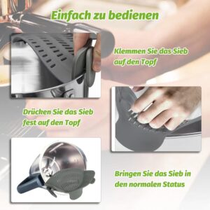 Eucteje Tamis de cuisine en silicone - Passoire a pates - Avec clip - Compatible avec Thermomix TM5 TM6 TM31 et pieces de rechange M
