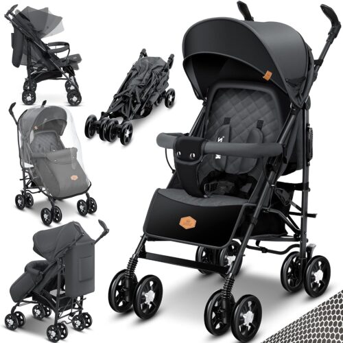 KIDIZ Poussette City-Pro Landau Poussette pour enfant Poussette universelle pliable Poussette de sport, pliable, roues de 6 pou