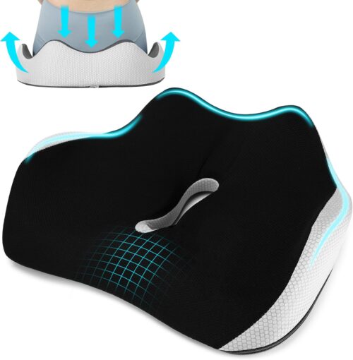Bearrerp Coussin orthopedique en mousse a memoire de forme - Ergonomique - Favorise la circulation sanguine et soulage le coccyx - P