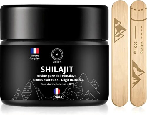 Shilajit Pure 50G - Resine de Shilajit Himalaya Purifiee - Teste en Laboratoire - Riche en Acide Fulvique Humique, mineraux Oligo-