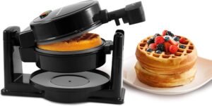 Elite Gourmet EWM460 Gaufrier rotatif avec plaques antiadhesives pour gaufres de 3,2 cm d'epaisseur, sandwichs et diverses preparati