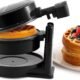 Elite Gourmet EWM460 Gaufrier rotatif avec plaques antiadhesives pour gaufres de 3,2 cm d'epaisseur, sandwichs et diverses preparati