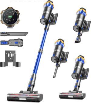 580W48KPA Aspirateur Balai sans Fil 65min, 1.6 L Aspirateur sans Fil Puissant avec Rechargeable Support Mural, Brosse Anti-Enmeleme