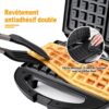 YASHE Appareil a gaufre, 750W Gaufrier Electrique, Machine a Gaufre pour 2 Gaufres, Plaques Antiadhesives, Temperature Automatique,