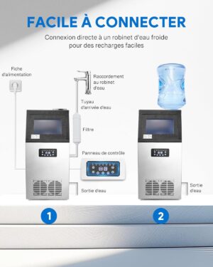 71UhJwWXDpL._SL1500_-1.jpg Machine à glaçons CO-Z 73 kg/24h, 45 pièces, LCD