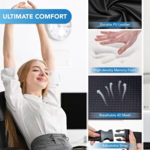 71UjoQkj-fL._AC_SL1500_.jpg Lofty Aim Coussin de soutien lombaire : coussin lombaire en mousse a memoire de forme pour soulager la douleur dans le bas du dos -