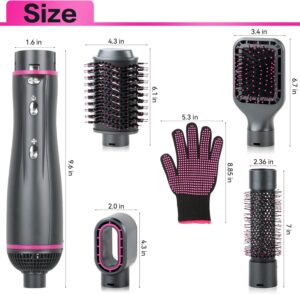 4 en 1 WeChip Brosse Soufflante, Brosse Chauffante pour secher, volumiser, lisser, boucler Ion negatif Brosse Seche Cheveux redu