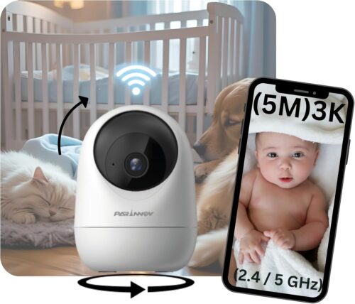 Caméra surveillance PARINNOV 5MP 360° WiFi - détection cri