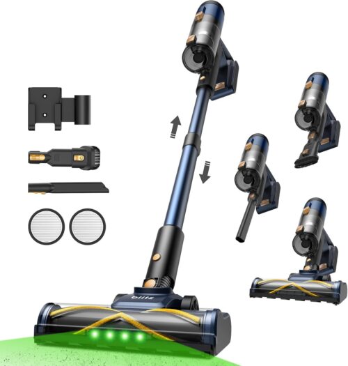 Vexilar V12 Aspirateur Balai sans Fil, 50Min50Kpa450W Aspirateur sans Fil Puissant, Brosse pour Sol amelioree,Technologie GreenEye