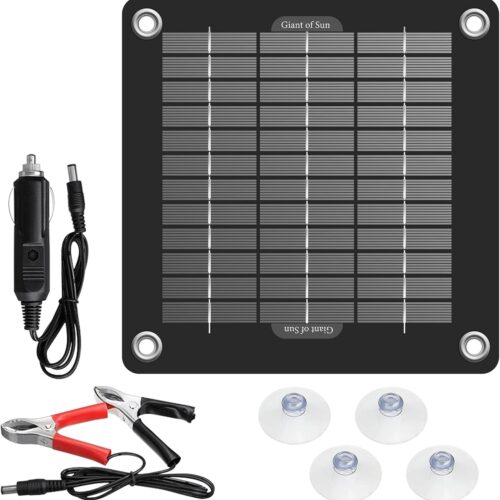 10W 12V Car Battery Maintainer, Solar Battery Charger, Portable Solar Maintenance Charger for Car, Motorcycle, Boat, Car