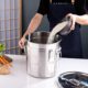 Begoniape Recipient a cereales cylindrique en acier inoxydable - 6 l - Bidon de rangement alimentaire hermetique - Seau avec couverc
