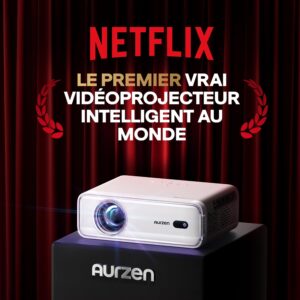 AURZEN Eazze D1 Official NetfIix, Doiby, Auto FocusKeystone, HDR10, Mini Portable Bluetooth WiFi Projector, Full HD 1080P Video Pro