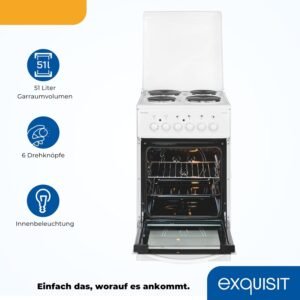 Cuisinière Exquisit EH10.3 F 51L A 0,78 kWh Blanche