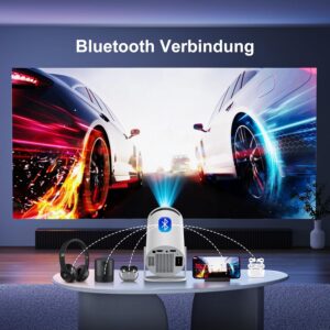 Salange 4K WiFi 6 BT5.2 Mini Projector Android OS 11.0 720P Home Cinema Projector 180 Rotation Portable Projector for PhoneXboxLa
