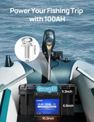 DCHOUSE Batterie au lithium LiFePO4 12V 100Ah, protection basse temperature, jusqu'a 15000 cycles, 100A BMS, parfaite pour les moteu
