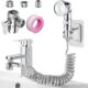 Roscid 3 Modes Douchette Lavabo Salle de Bain avec Tuyau Telescopique de 2m et Support, Ensemble Pommeau Douche pour Lavabo avec 3 V