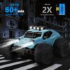 Kizeefun Voiture Telecommandee, 2,4 Ghz 120 RC Vehicule Tout-Terrain 20 KmH Jouet Electrique Tout-Terrain avec 2 Piles 50 Min De L