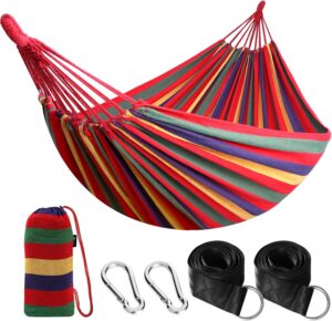Anyoo Hamac d'exterieur de Camping, en Plein air Portable en Toile, Leger avec Sangles respectueuses des Arbres, Sac de Transport, P