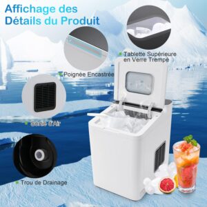 Machine à glaçons RELAX4LIFE 15 kg/24 h autonettoyante