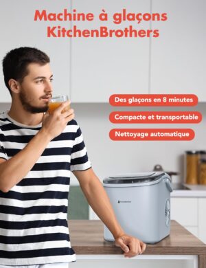 71WQk8Gp0GL._SL1500_-1.jpg Machine à glaçons KitchenBrothers portable 12 kg/24h