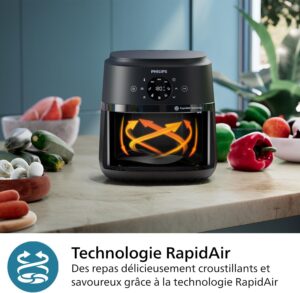 Philips Airfryer 2000 Series 4.2L - 1500W, RapidAir Technology, Digital Touch Screen, 13 Cooking Options, 9 Preset Functions, Up to