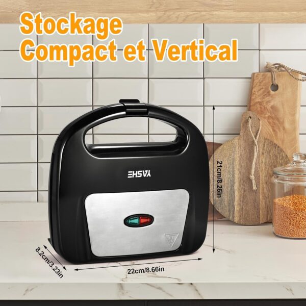 YASHE Appareil a gaufre, 750W Gaufrier Electrique, Machine a Gaufre pour 2 Gaufres, Plaques Antiadhesives, Temperature Automatique,