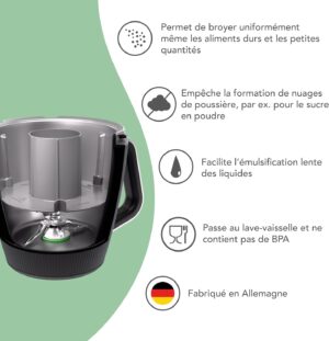 Wundermix - Miximizer Reducteur de bol pour Thermomix (TM6TM5) Hacher, mixer reduire efficacement les aliments Made in Germa