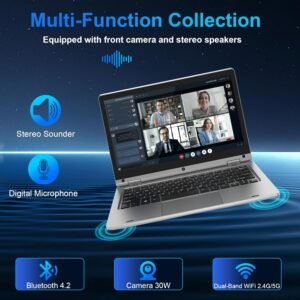 Celeron N4020 Laptop 11.6 Inch 6GB RAM 128GB SSD Laptop 360 Foldable with Touch Screen PC Laptop, WiFi 2.4G5G Bluetooth, 1366 x 76