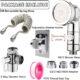 Roscid 3 Modes Douchette Lavabo Salle de Bain avec Tuyau Telescopique de 2m et Support, Ensemble Pommeau Douche pour Lavabo avec 3 V