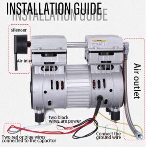 Moteur 750 W pour compresseur silencieux sans huile 8 bars 145 lmin 69 dB Accessoire de compresseur d'air silencieux 220 V